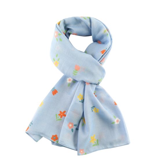 Ditsy Flowers scarf- blue