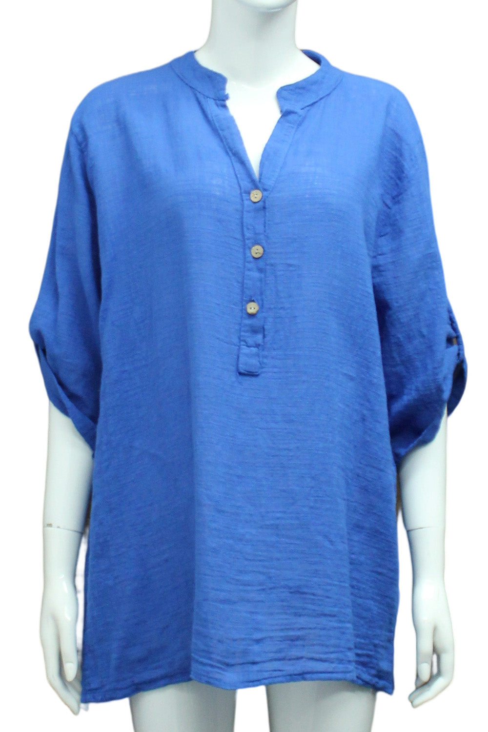 Plain Cotton Grandad Shirt